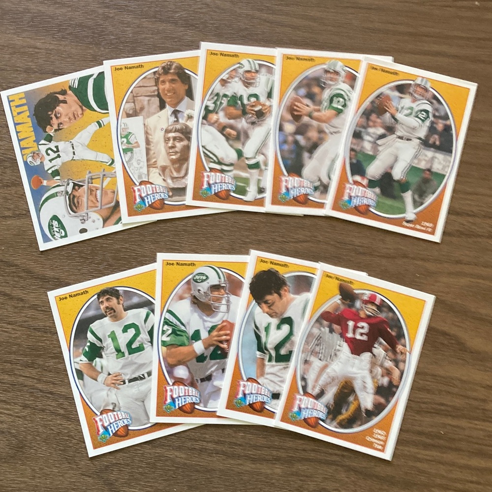 Joe Namath Football Heroes Trading Cards